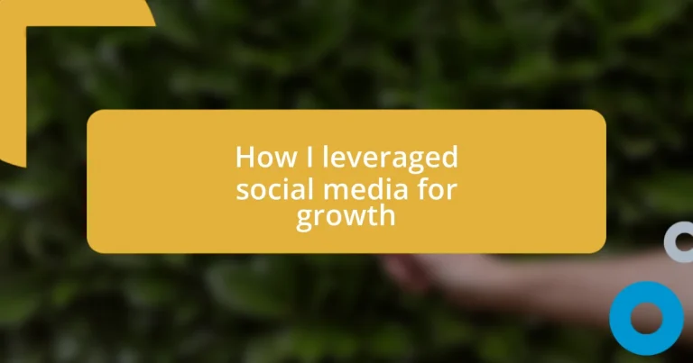 How I leveraged social media for growth