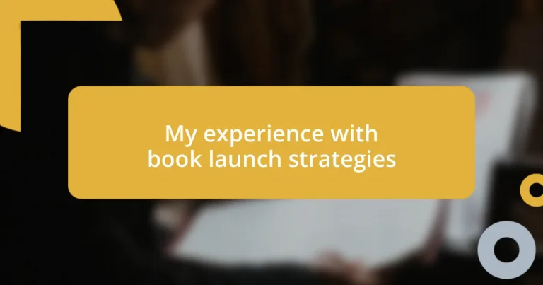 My experience with book launch strategies