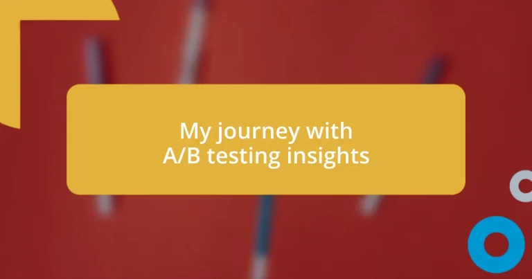 My journey with A/B testing insights