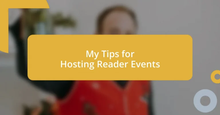 My Tips for Hosting Reader Events